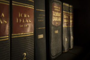 Law Books on Bookshelf
