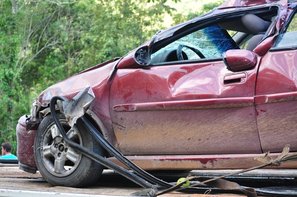 wrecked car