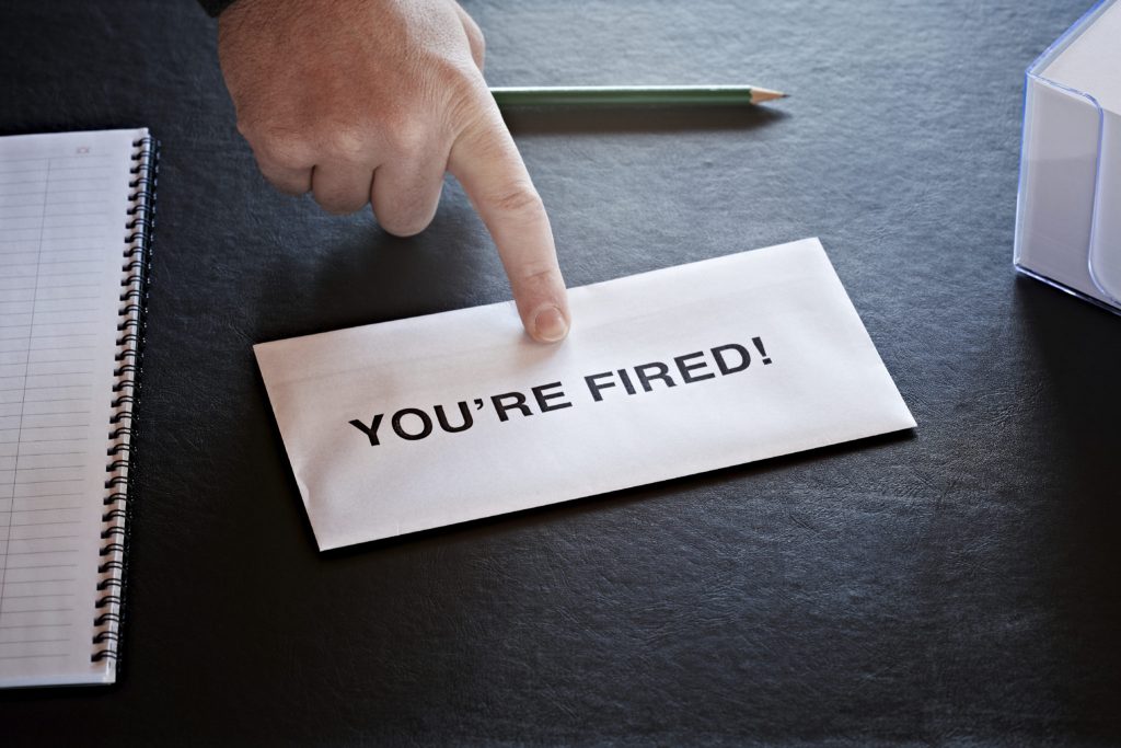 note saying you are fired