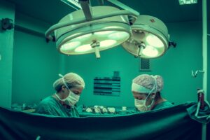 surgeons and doctors in an operating theater