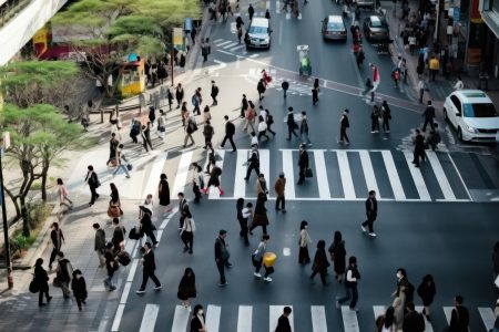 Pedestrian people crossing